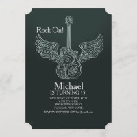 Flying Guitar Invitation