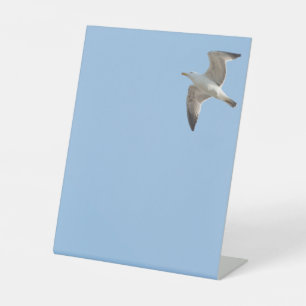 Flying gull pedestal sign