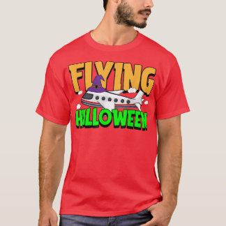 Flying Halloween Costume Cool Airplane Witch Hat P T-Shirt