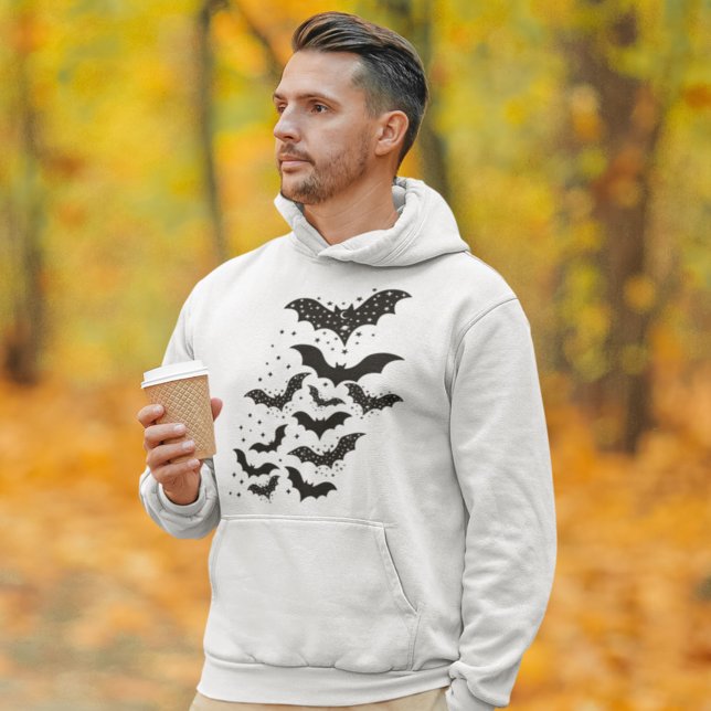 Flying Halloween Galaxy Bats and Stars Hoodie (Creator Uploaded)