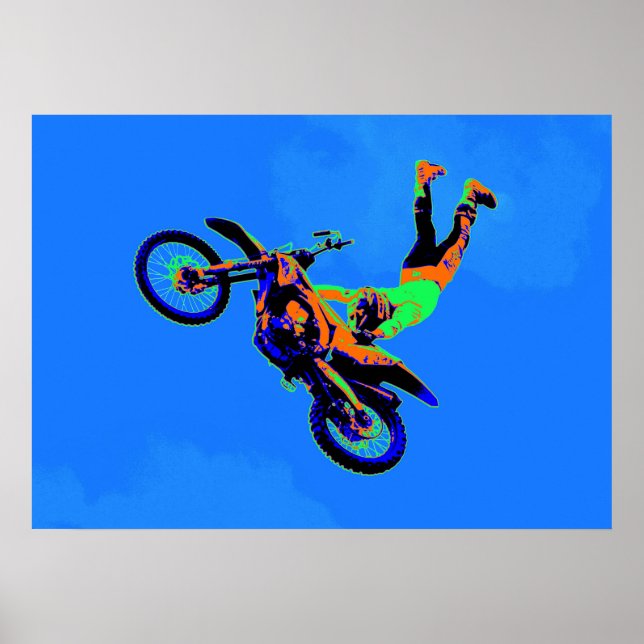 Flying Handstand - Freestyle Motocross Stunt Poster (Front)