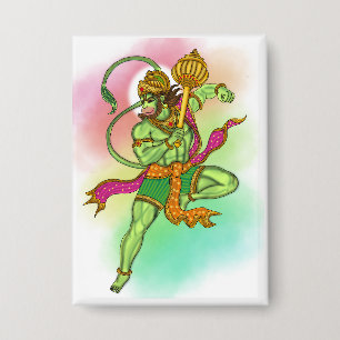 Flying Hanuman Button