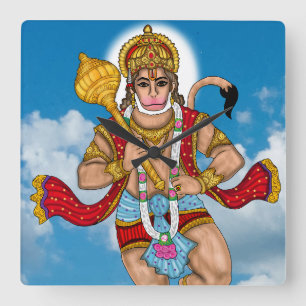 Flying Hanuman Wall Clock