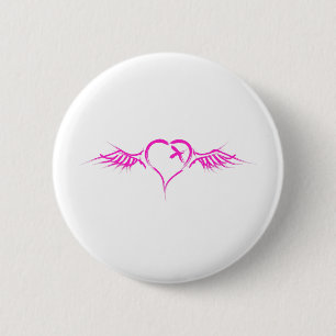 Flying Heart 6 Cm Round Badge