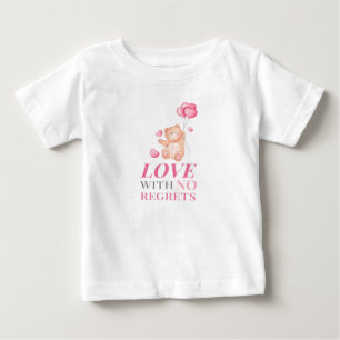Flying Heart Balloons Bear Love No Regrets Baby T-Shirt