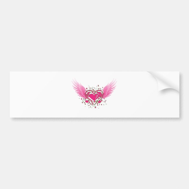 flying heart bumper sticker (Front)