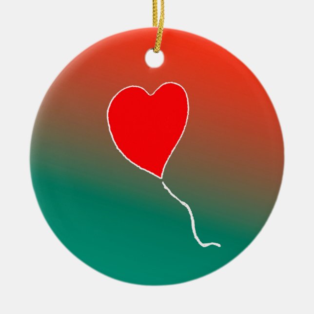 Flying heart ceramic ornament (Front)