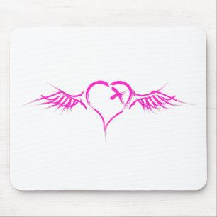 Flying Heart - Emo Alternative Grunge Rock Punk Mouse Pad