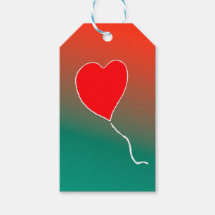 Flying heart gift tags