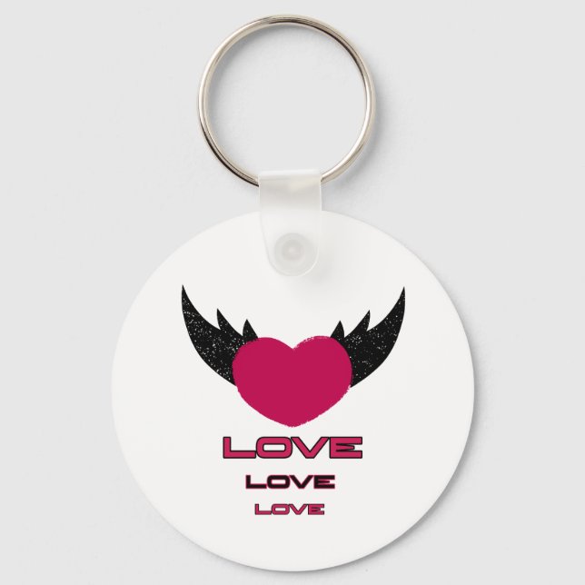Flying heart key ring (Front)