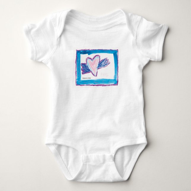 Flying Heart - Kids Art for CHOC  Baby Bodysuit (Front)