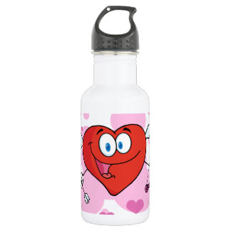 Flying Heart with Bow and Arrow 532 Ml Water Bottle