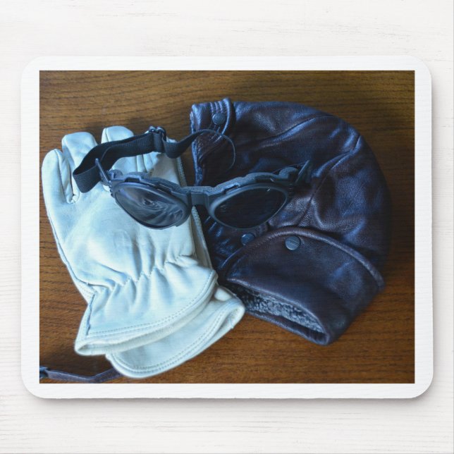 Flying Helmet, Goggles and Gloves Mouse Pad (Front)