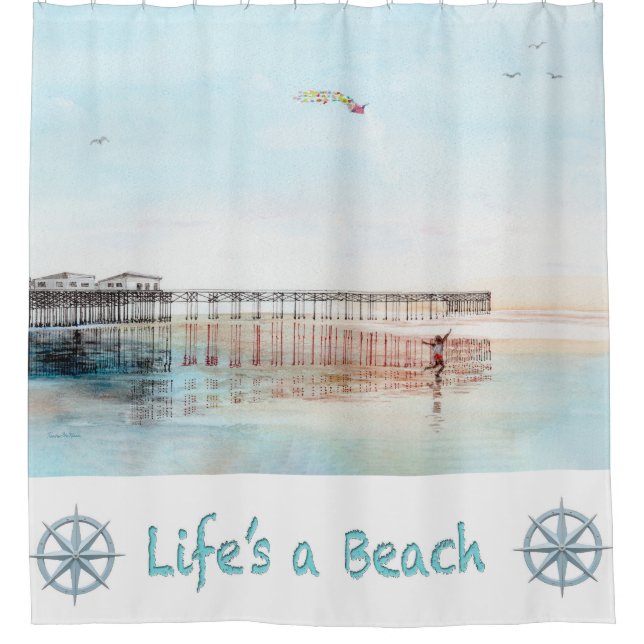 Flying High at Low Tide Shower Curtain (Front)