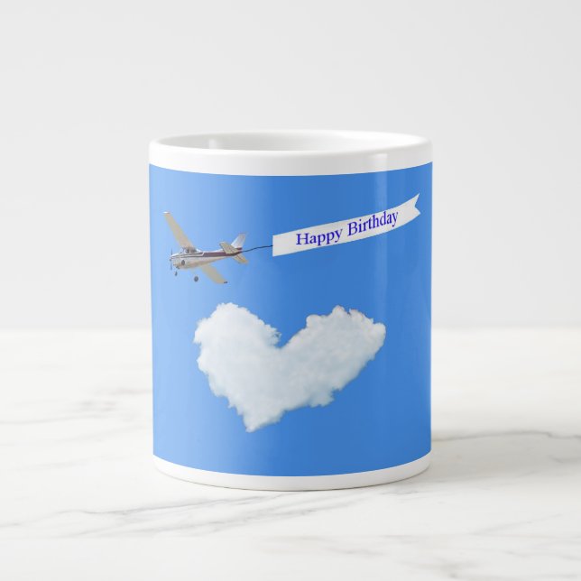 Flying High Birthday Banner Large Coffee Mug (Front)