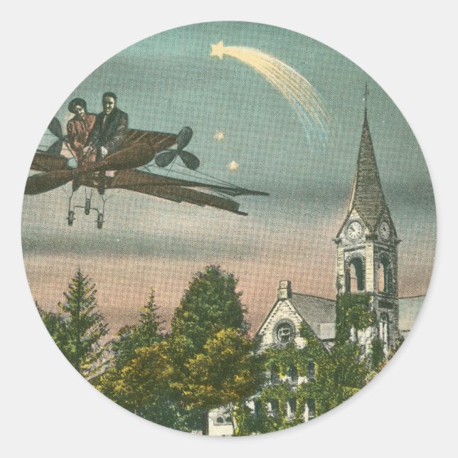 Flying High Over Old Chapel Classic Round Sticker (Front)