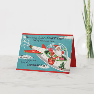 Flying High Santa with stuff for EVERYONE Holiday Card