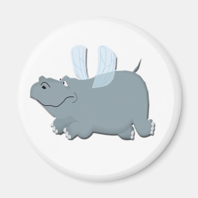 Flying Hippo Magnet (Front)