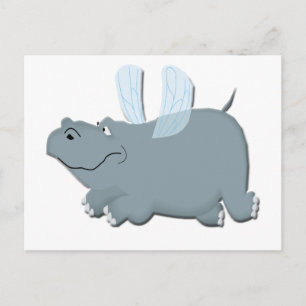 Flying Hippo Postcard