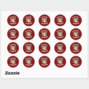 Flying Home For Christmas Classic Round Sticker