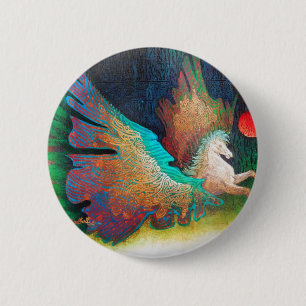 Flying Horse 6 Cm Round Badge