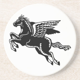 Flying Horse - Black and White Coaster