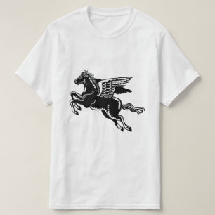 Flying Horse - Black and White T-Shirt