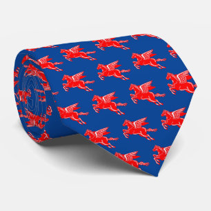 Flying Horse - Red and White on Deep Blue Tie