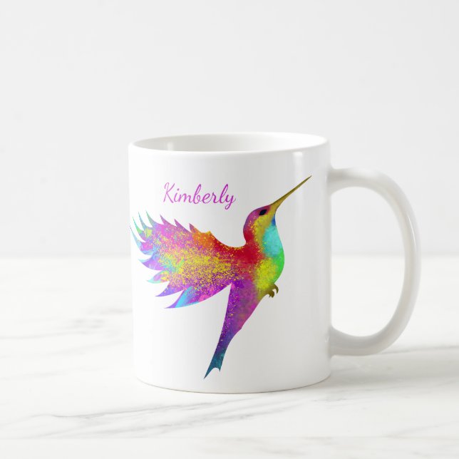 Flying Hummingbird Custom Name Mug (Right)