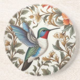 Flying Hummingbird William Morris Inspired Coaster