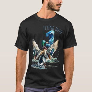 Flying Into 1 Duck Hunting 1st Birthday Party 1 Ye T-Shirt