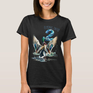 Flying Into 2 Duck Hunting 2nd Birthday Party 2 Ye T-Shirt