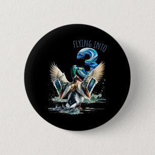 Flying Into 3 Duck Hunting 3rd Birthday Party 3 Ye 6 Cm Round Badge