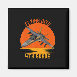 Flying Into 4th Grade Boys Back To School Jet Grap Magnet
