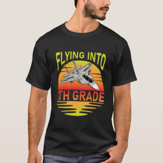 Flying Into 7Th Grade Aeroplane Teacher Back To Sc T-Shirt