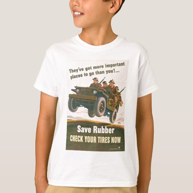 Flying Jeep Poster T-Shirt (Front)