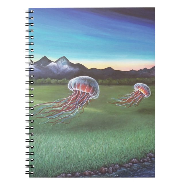 Flying Jellyfish Mountain Landscape Notebook (Front)