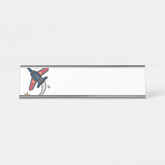 Flying Jet Plane Desk Name Plate (Front)