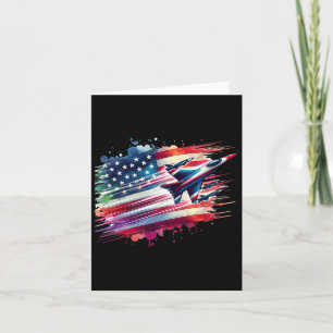 Flying Jets American Flag Usa Patriotic 4th Of Jul Card