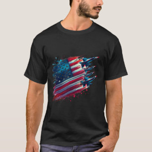Flying Jets American Flag Usa Patriotic 4th Of Jul T-Shirt