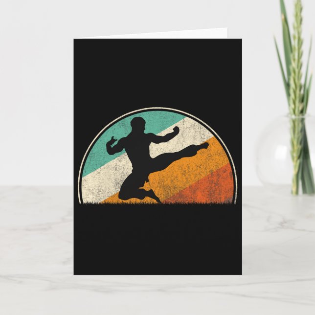 Flying Kick Silhouette  Card (Front)