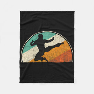 Flying Kick Silhouette  Fleece Blanket