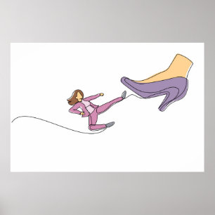 Flying kick to big high heels Poster