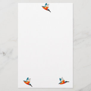 Flying Kingfisher Birds Stationery