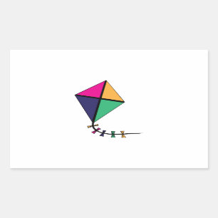 Flying Kite Rectangular Sticker