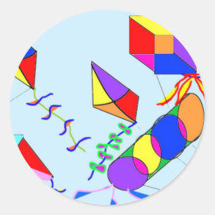 flying-kites classic round sticker