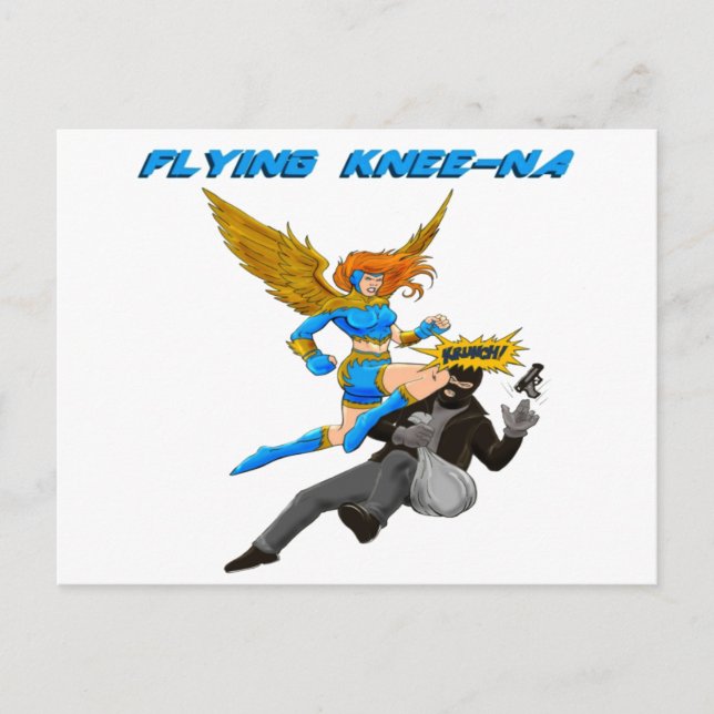 Flying Knee-Na Postcard (Front)