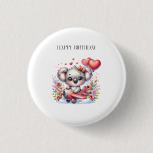 Flying Koala Birthday 3 Cm Round Badge