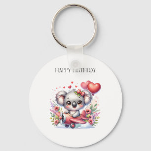 Flying Koala Birthday Key Ring