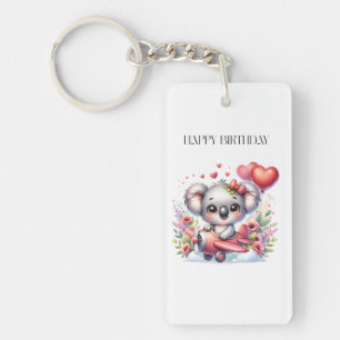 Flying Koala Birthday Key Ring